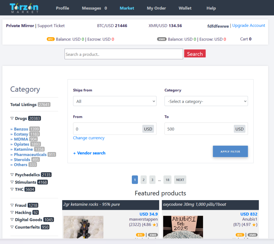 Profile customization on Torzon Market